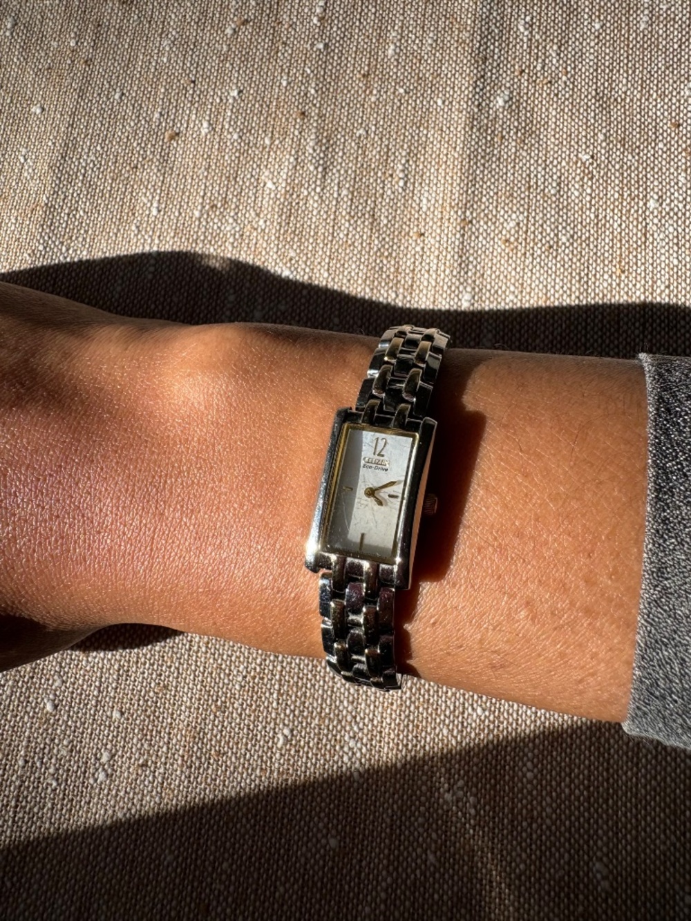 Citizen Eco Drive Ladies Tank Watch G820 Rectangular Stainless Steel WORKING